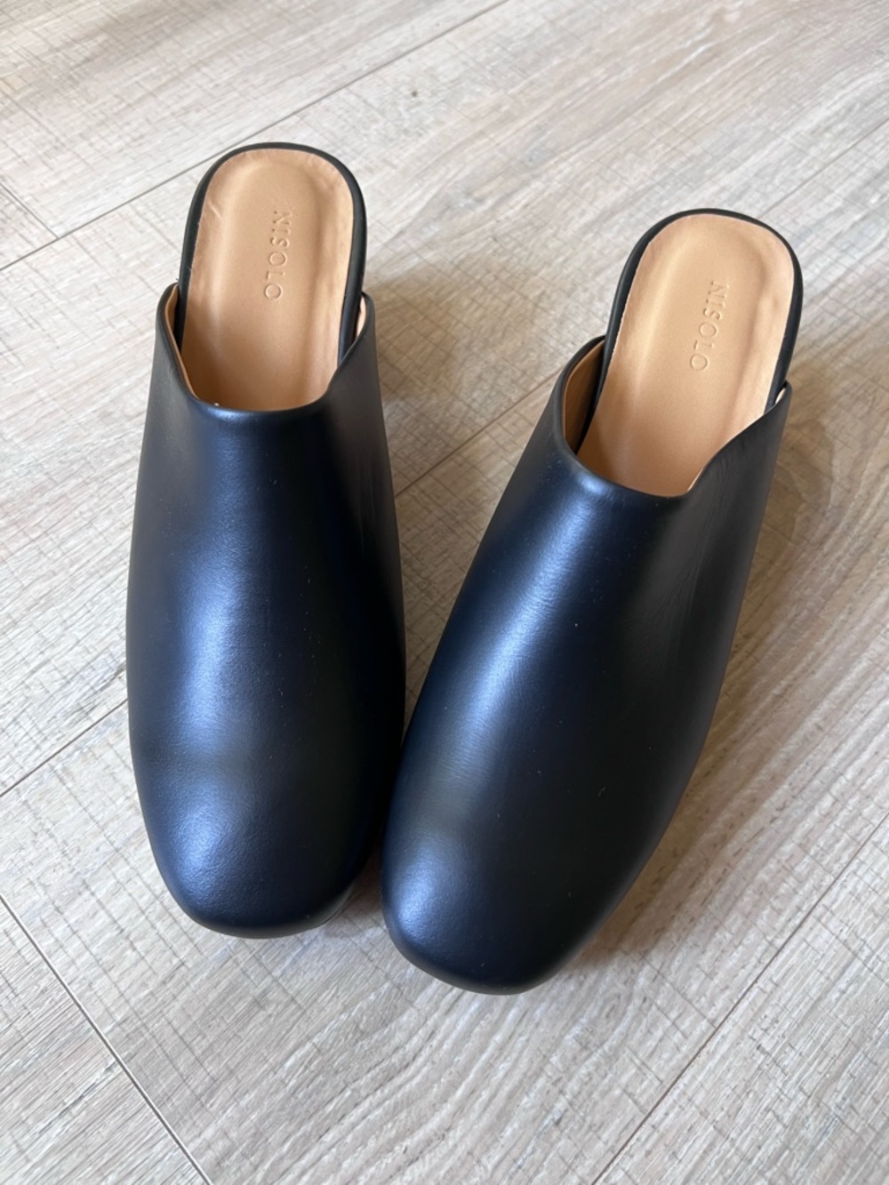 Nisolo Black Leather Mules
